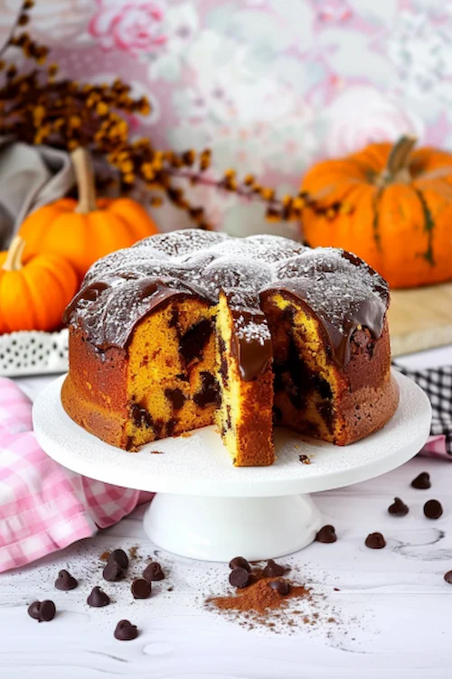 Bizcocho de calabaza y chocolate fácil