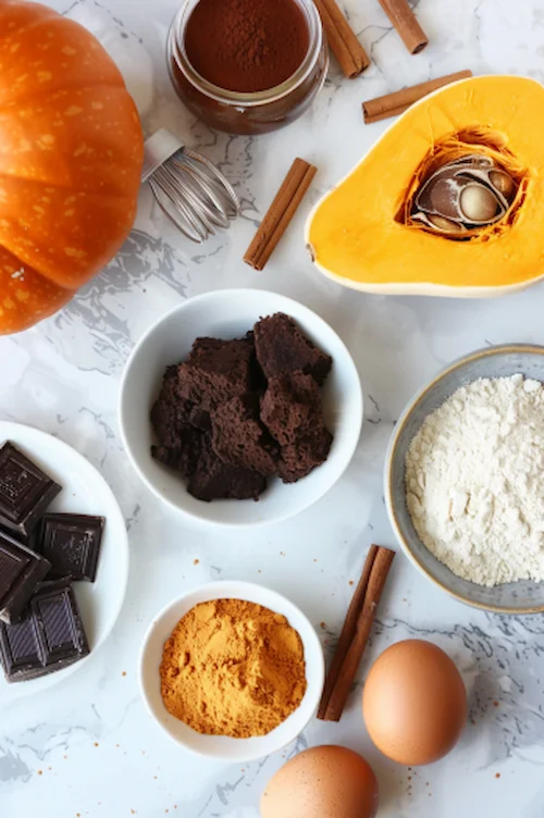 ingredientes Bizcocho de calabaza y chocolate fácil